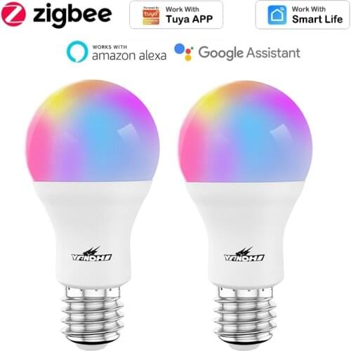 Newest Tuya Smart Home Zigbee 3.0 LED Light Bulb E27 10W 806LM RGB+W+C Dimmable Timing Lamp Support Alexa Google Home