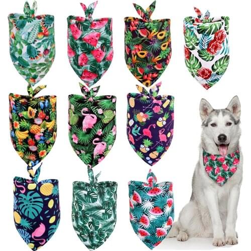 Summer Pet Supplies Pet Dog Bandanas Scarf Washable Dogs Cats Bandana Puppy Bibs Polyester Big Dog Bandana Dog Accessories