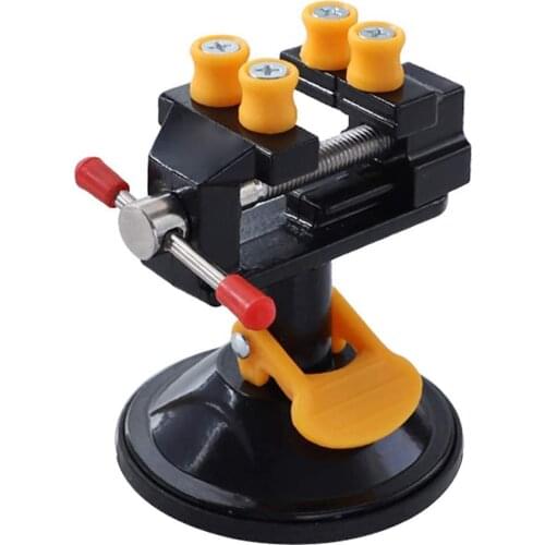 Mini Suction Vise Clamp Bench Clamp Universal Table Vise Vacuum Base 360 Degrees Swiveling for DIY Sculpture Craft Carving