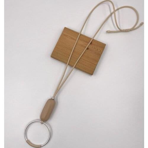 Kara&Kale Boho Fashion Jewelry Sweater Chain Long Necklace Pendants Wax Cord Wood Beads Metal Earthy Necklace Women Accessories