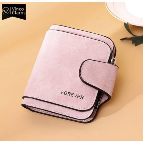 Fashionable Purse Nubuck Leather Tri-fold Short Wallet Women Cute Wallets Designer Folding Wallet Luxury Brand Coin Card Holder