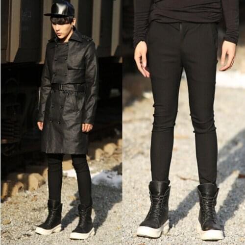 2016 mens brand fashion clothing male brief all-match tight-fitting western-style trousers elastic slim trousers Pants