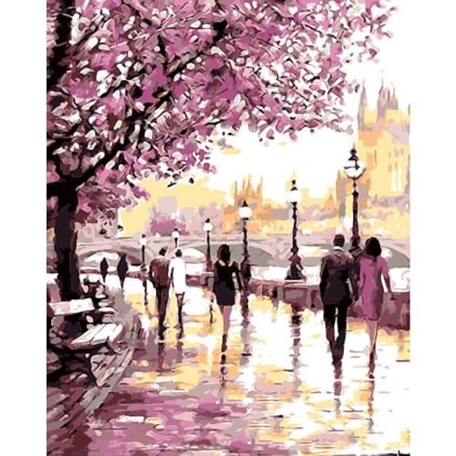 Park Scenery DIY 40x50 50x65CM Painting By Numbers Picture Colouring Zero Basis HandPainted Oil Painting Unique Gift Home Decor