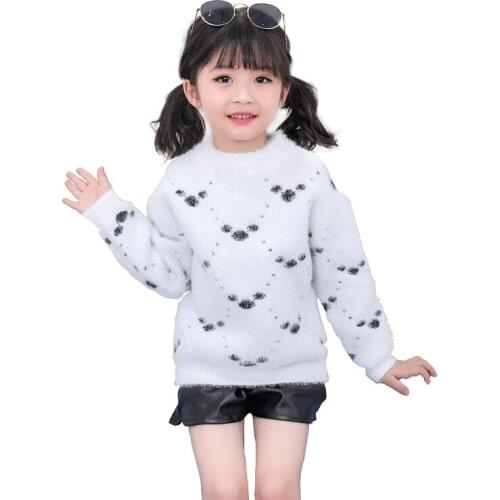 2021 Mickey New Toddler Kids Boy Girl Clothes Autumn Winter Warm Pullover Top long sleeve Knitted Sweater Plain Knitwear