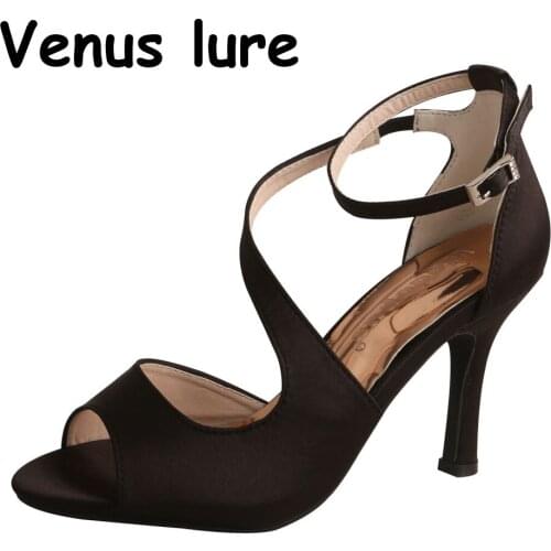 Custom Handmade Footwear Women Sandals for Party Black Stilleto Sandals