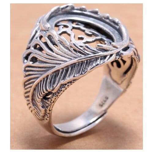 13*17mm 925 STERLING SILVER mens Semi Mount Bases Blanks base blank Pad VINTAGE rings ring Setting set jewelry gift diy A2068