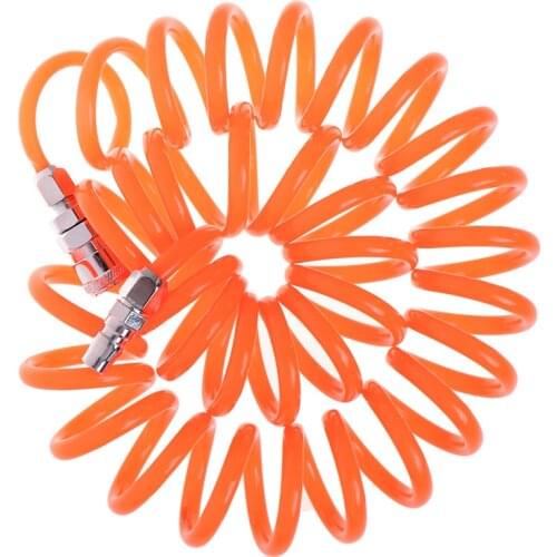 PU Spring Air Pipe High Pressure Telescopic Hose Spiral Air Pipe Steam Pipe With Joint 1pc Air Compressor Gas Line Pneumatic