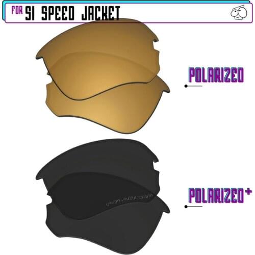 EZReplace Polarized Replacement Lenses for - Oakley Si Speed Jacket Sunglasses - BlackPPlus-GunmetalP