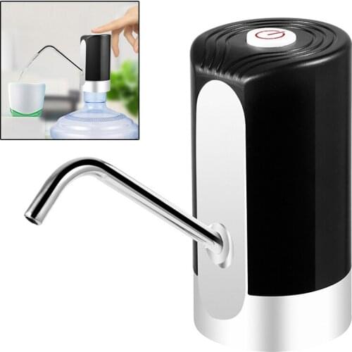 Portable Push-button Wireless Rechargeable Electric Dispenser Water Pump with USB Cable for 4.5L - 18.9L Barrelled Water