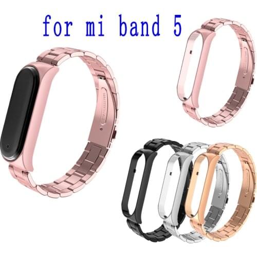 Luxury Metal Strap For Mi Band 5 Correa For MiBand 5 Xiaomi Mi Band 5 Smart Bracelet Stainless Steel For MI Band5 NFC