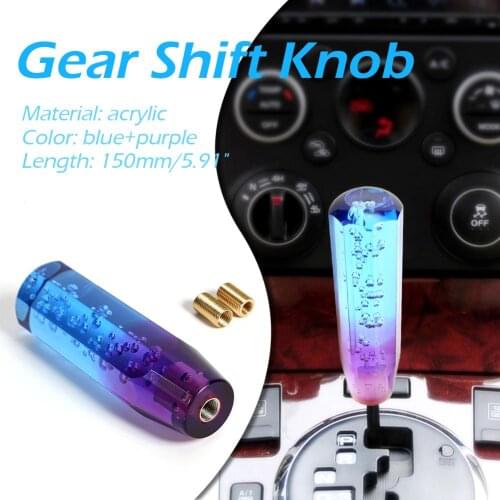 Car Gear Shift Knob Crystal Bubble Manual Gear Interior Styling Accessories Stick Lever Head Blue+Purple