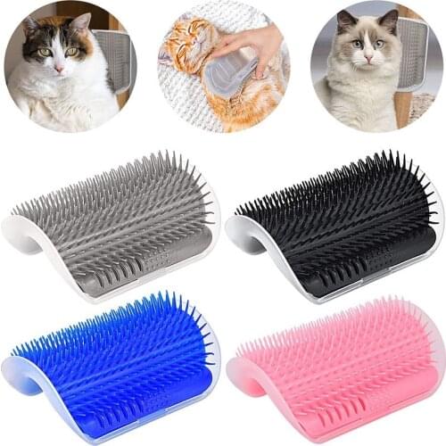 Pet Cat Massage Self Groomer Wall Corner Scratcher Trimmer Brush Comb with Catnip Cat Rubs Softer Brushes for Dogs Long Hair
