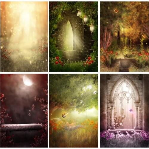 SHENGYONGBAO Art Fabric Dream Forest Castle Fairy Tale Children Photography Backdrops Prop Photo Background 2158 TTW-05
