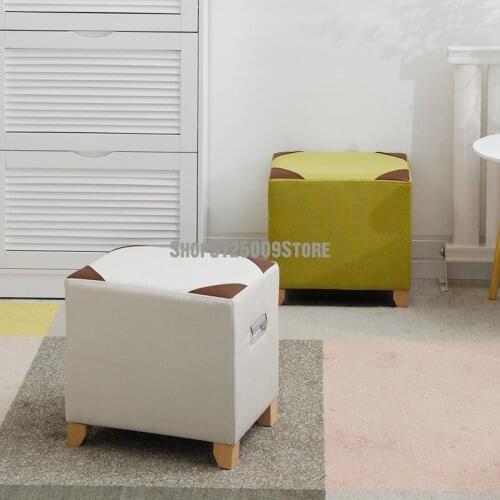 Shoes Changing Stool Fashion Originality Sitting Pier Square Stool Cloth Art Sofa Small Stool Household Living Room Bench Tea Ta