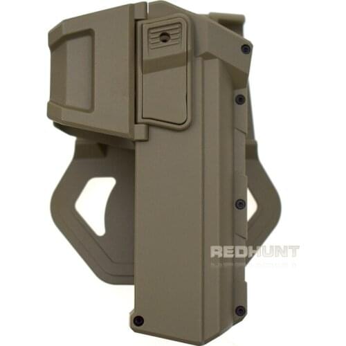 Tactical Movable Pistol Holsters for G17 G18 G34 with Flashlight or Laser Mounted Glock Series Right Hand Waist Belt Gun Holster