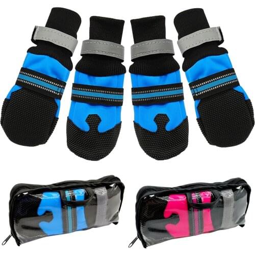 Warm Dog Shoes Socks Boots Reflective Winter Shoes For Dog Perro Non-slip Pet Snow Rain Boots Medium Large Dogs Bootie Pitbull