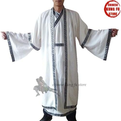 Custom Unisex Wudang Taoist Long Robes Tai chi Uniforms Shaolin Monk Suit Wing Chun Martial arts Uniform