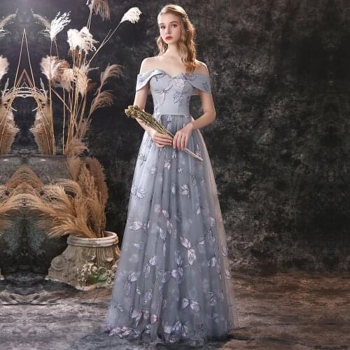 Evening Dresses Long Elegant Off Shoulder Robe Longue Lace Prom Gown Sexy Formal Dress Vestido De Fiesta Mujer