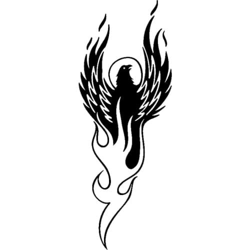 6.3cm*17.3cm Rising Phoenix Greex Mythology Fashion Stickers Decals Vinyl Black/Silver S3-5564