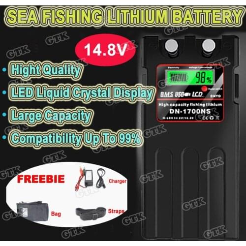 High quality 14.8v sea fishing lithium battery with BMS For backup power/sea fishing/fishing Electric wheel+charger/bag/straps