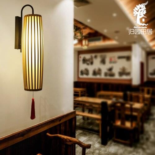 Southeast Asian Bedroom Bedside Wall Lamp Tea Room Hotel Club Lighting New Chinese Style Corridor Aisle Wall Light YA72612
