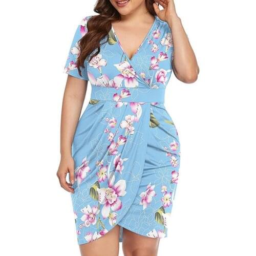 Hot Sale Summer Fashion V Neck Solid Color Bodycon Dress Women Short Sleeve Shirring Oversize Dress Streetwear Plus Size 2021New