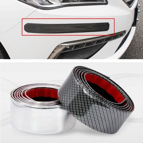 1M Bumper Strip Car Door Sill Protector Bumper Protector Carbon Fiber Car Sticker Anti Scratch Tape Waterproof Protection Film