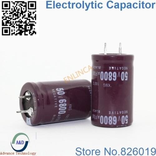 1pcs/lot 50V 6800UF Radial DIP Aluminum Electrolytic Capacitors size 25*40 6800UF 50V Tolerance 20