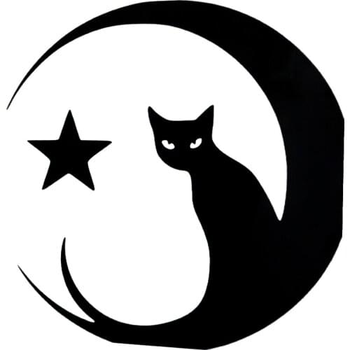 15*14.5cm CAT MOON vinyl car/truck/window decal sticker Cute And Interesting Fashion Sticker Decals Decor Decals