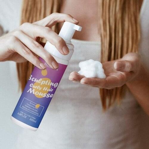 200ml Strong Hold Hair Mousse Styling Define Curly Hair Finishing Fixative Hair Foam Mousse Curly Anti-Frizz Hair 2020