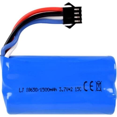 7.4v (3.7vx2) 1500mah 15C 18650 Li-ion SM-4P Plug Battery RCHQ961 962 UD1902 1002 toys battery free shipping