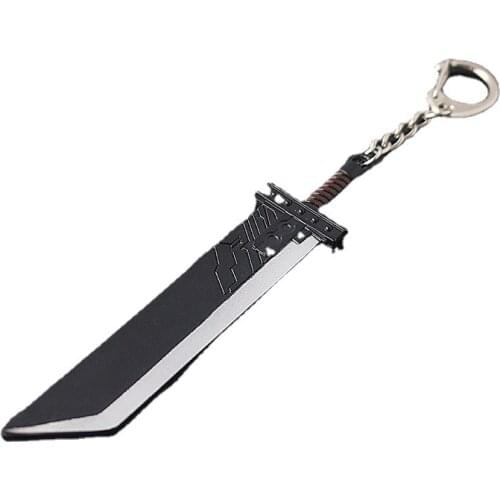 Game Final Fantasy 7 Cloud Strife Weapon Buster Sword Alloy Keychain Keyring Keyfob Key Chain Accessories Gift