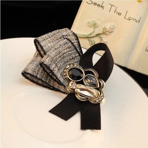 I-Remiel Korean Fashion New Small Rhinestone Brooch Vintage Fabric Joker Temperament Brooches Shirt Collar Clothing Accessories