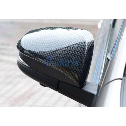 For Toyota Innova 2016 2017 2018 Carbon Fiber Color Door Mirror Cover Overlay Rear View Panel Trim Car Styling Accessories