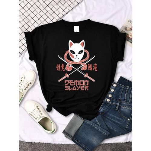 DEMON SLAYER -SABITOprints Women T Shirt Hip Hop Slim T Shirt Street High Quality Clothing Anime High Quality Woman T Shirts