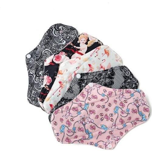 DHL 100Pcs Non-slip Reusable Woman Menstrual Cloth Sanitary Nursing Cover Pads Napkin Washable Panty Liners Feminine Hygiene Pad