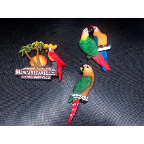 Simulation of Mexican Cancun Parrot Animal Series Features Travel Refrigerator