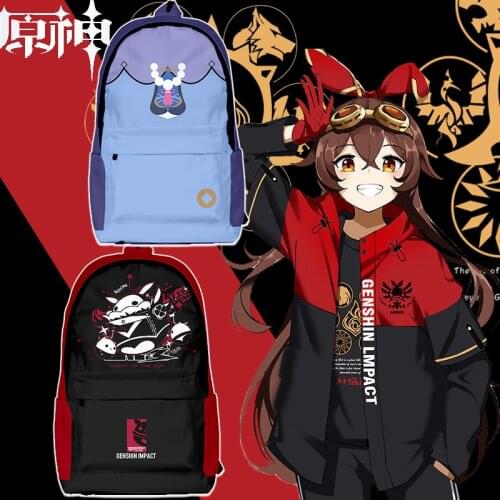 2021 new Genshin Impact surrounding Barbatos Paimon men and women canvas backpack two-dimensional animation student backpack