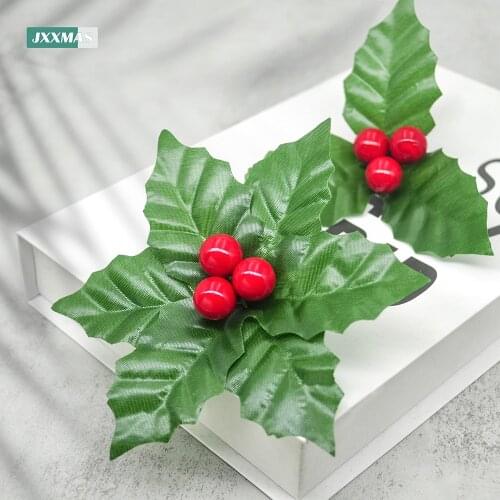 12PCS Artificial Fake Flower Berry Christmas Tree Leaf Wedding Decoration Home Flower Pot Flower Branch DIY Party Decoration