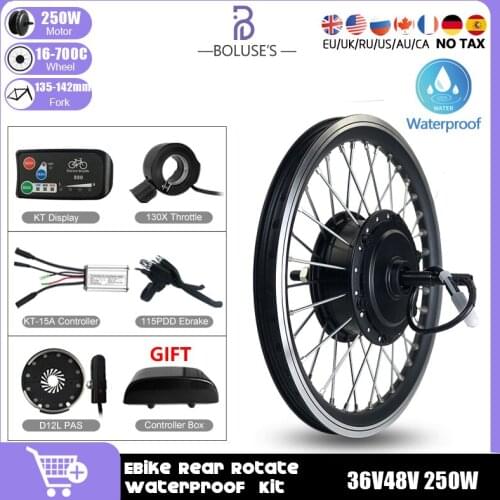EBike Conversion Kit 36V48V 250W Wheel Hub Motor 16 20 24 26 27.5 700C 28 29 inch Electric Bicycle Waterproof Kit Front Wheel