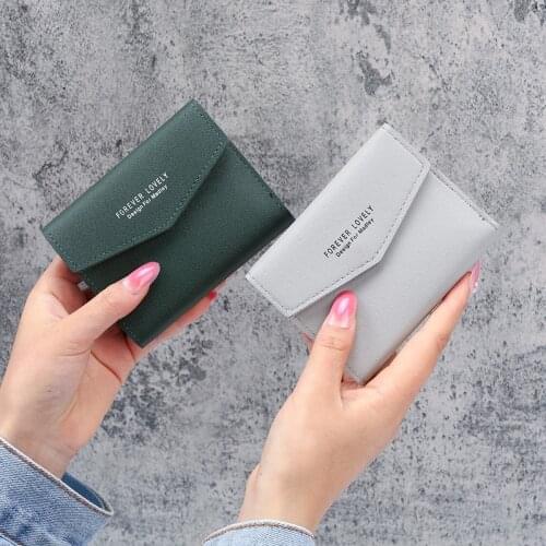 Wallet Trifold Women Red Green Wallet Letter Vintage Pu Leather Purse Short Small Minimalist Carteira Wallet with Coin Pocket