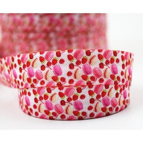 Cartoon sweet cake elastic ribbon 16mm green polyester stretch webbing for sewing DIY handmade materials band