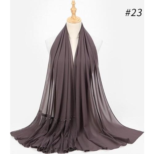 Muslim Scarf Women Plain Bubble Chiffon Hijab Scarf Head Wraps Soft Long Muslim Head Scarf Georgette Scarves Hijab pleated shawl