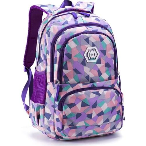 New Girl Geometric Printed Primary Junior High University School Bag Kids Bookbag Backpack Large and Lightweight Daypack