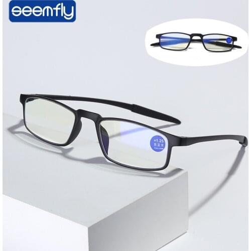 Seemfly Anti Blue Light Antifatigue Reading Glasses Men Ultralight Portable TR90 Presbyopia Women Spectacles +1 1.5 2 2.5 3 3.5