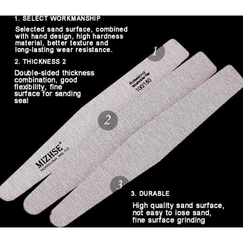 Supwee 1pc Manicure Nail Files Sandpaper Beatury Tool Double-side Thickness Nail Art Sanding Files Buffing Curve Manicure Tool