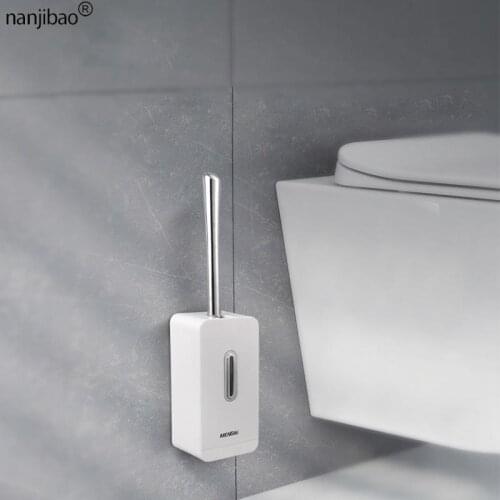 Nanjibao Semi-Automatic Hidden Boutique Toilet Brush High-Quality Free-Punching Toilet Brush Moisture-Proof Bathroom Accessories