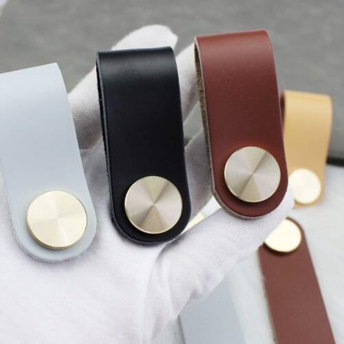 Wardrobe Soft Leather Dresser Handles Drawer Pulls Equipment Cabinet Kitchen Black Modern Door Knobs And Handles For Furniture