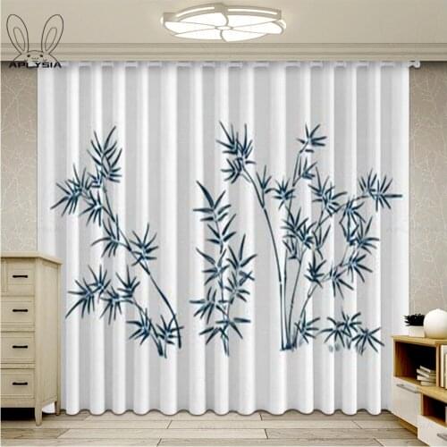 Green Leaves Printed Curtains For Living Room Bedroom Window Modern Sheer Tulle And Curtains Luxury Chinese Drapes Ultra-thin