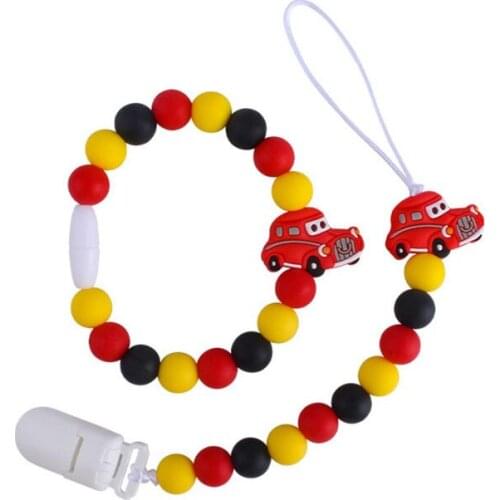 Silicone Teether Cartoon Tooth Gel Pacifier Chain Newborn Silicone Nipple Clip Baby Teething Aceessories Set Nipple Holder